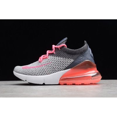 Nike Bayan Air Max 270 Flyknit Gri / Pembe Koşu Ayakkabısı Türkiye - WOHCXAWN